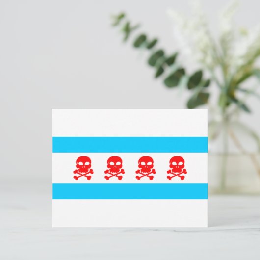 Chicago Flag Skulls Stuff Briefkaart (Staand voorkant)