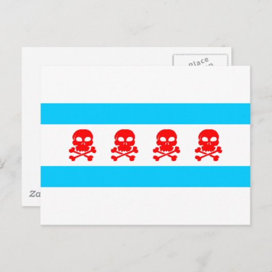 Chicago Flag Skulls Stuff Briefkaart (Voorkant / Achterkant)