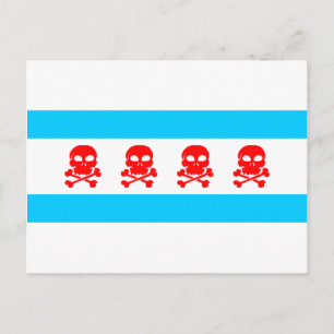 Chicago Flag Skulls Stuff Briefkaart