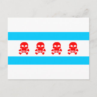 Chicago Flag Skulls Stuff Briefkaart