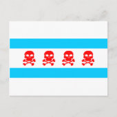 Chicago Flag Skulls Stuff Briefkaart (Voorkant)