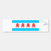 Chicago Flag Skulls Stuff Bumpersticker (Voorkant)