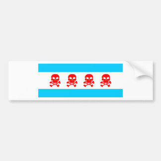Chicago Flag Skulls Stuff Bumpersticker