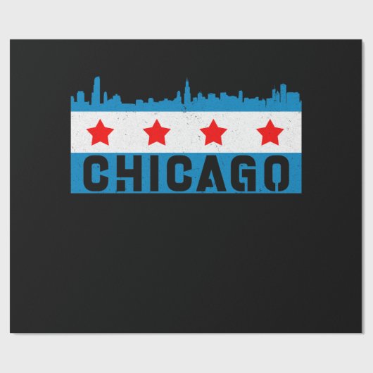 Chicago Flag Skyline Cadeaupapier (Vlak)