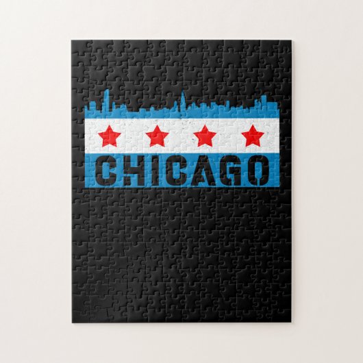 Chicago Flag Skyline Legpuzzel (Verticaal)