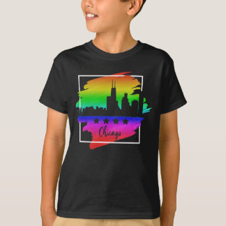 Chicago Flag Skyline LGBT Gay Pride Parade T-shirt