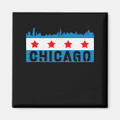 Chicago Flag Skyline Magneet (Voorkant)