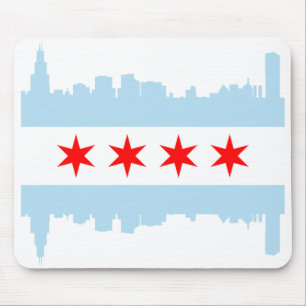Chicago Flag Skyline Muismat
