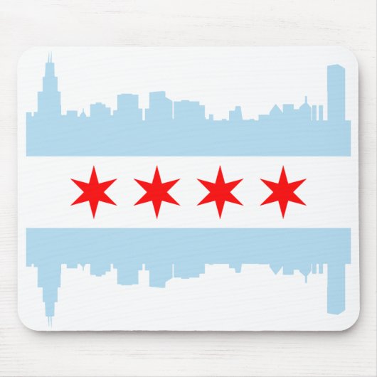 Chicago Flag Skyline Muismat (Voorkant)
