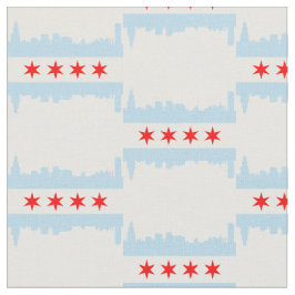 Chicago Flag Skyline Pattern Stof