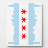 Chicago Flag Skyline Plaque Fotoplaat (Voorkant)