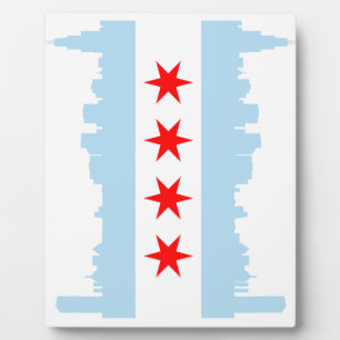 Chicago Flag Skyline Plaque Fotoplaat