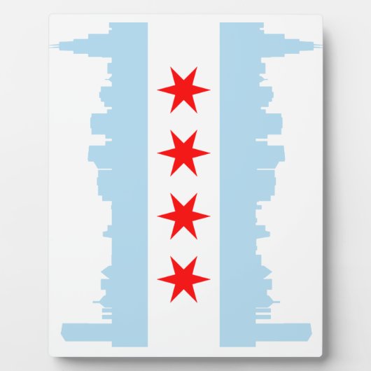 Chicago Flag Skyline Plaque Fotoplaat (Voorkant)