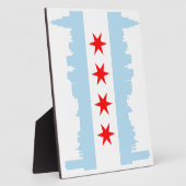 Chicago Flag Skyline Plaque Fotoplaat (Zijkant)