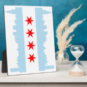 Chicago Flag Skyline Plaque Fotoplaat (Zijkant)