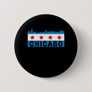  Chicago Flag Skyline Ronde Button 5,7 Cm