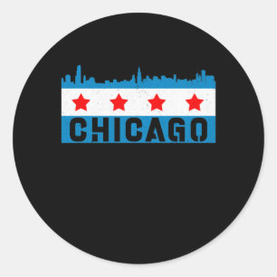  Chicago Flag Skyline Ronde Sticker