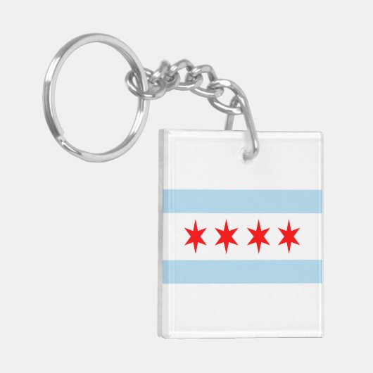 Chicago Flag Sleutelhanger (Voorkant Links)