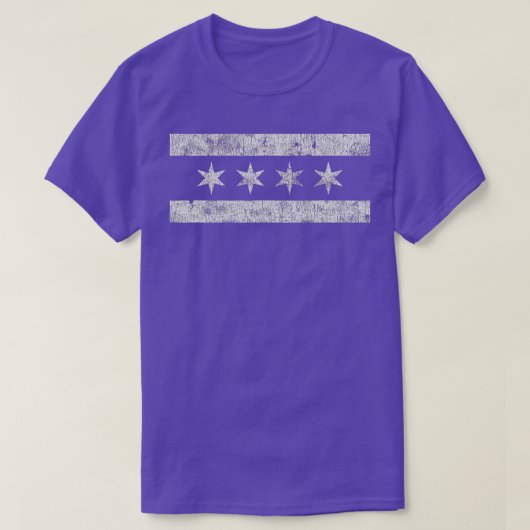 Chicago Flag Souvenir Gift Faded Retro Sty T-shirt (Design voorkant)