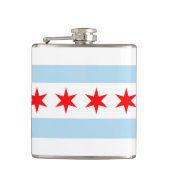Chicago Flag Souvenir Heupfles (Voorkant)