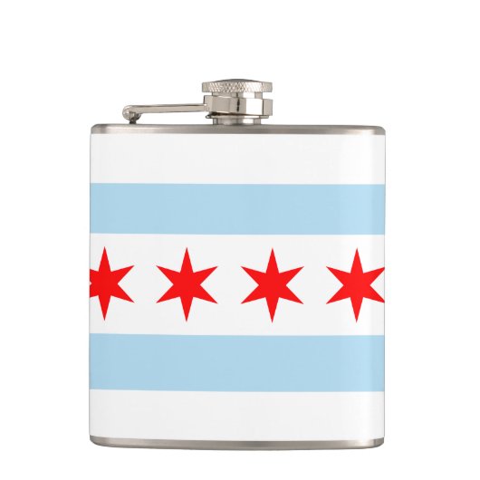 Chicago Flag Souvenir Heupfles (Voorkant)