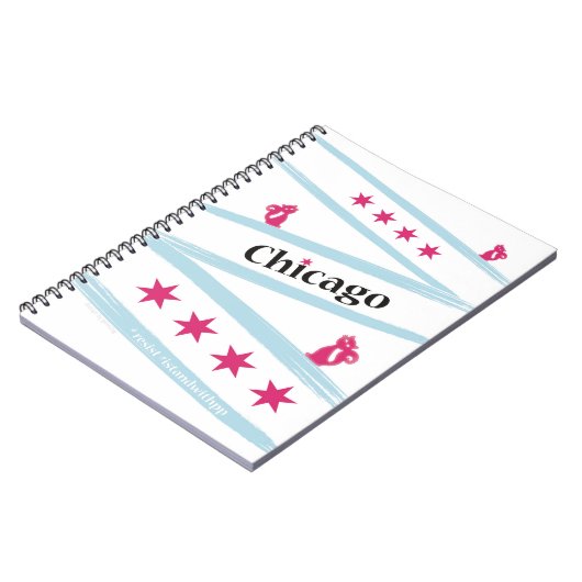 Chicago Flag Spiral notebook with Pussycats for PP Notitieboek (Linkerzijde)