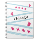 Chicago Flag Spiral notebook with Pussycats for PP Notitieboek (Voorkant)