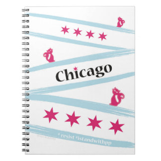 Chicago Flag Spiral notebook with Pussycats for PP Notitieboek