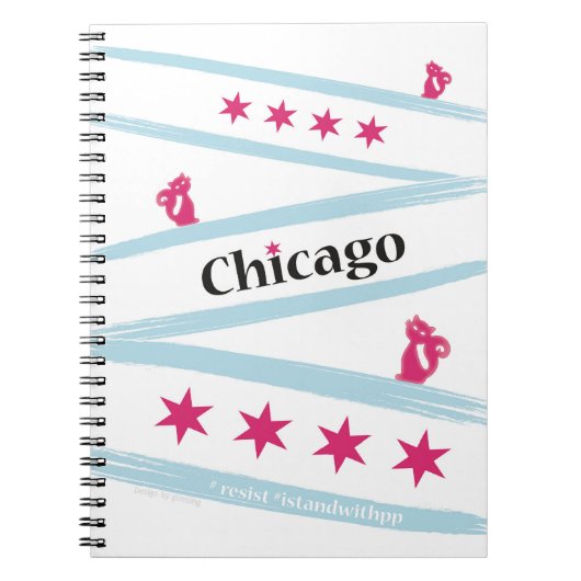 Chicago Flag Spiral notebook with Pussycats for PP Notitieboek (Voorkant)