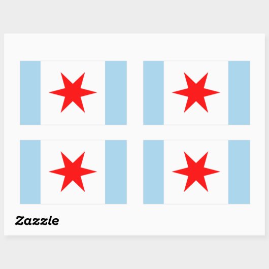Chicago Flag Star en Stripes Stickers (Vel)