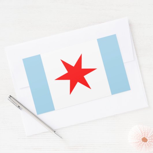 Chicago Flag Star en Stripes Stickers (Envelop)