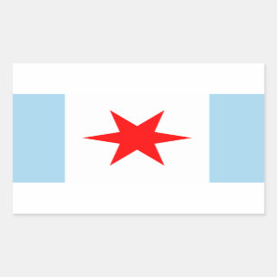 Chicago Flag Star en Stripes Stickers