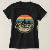 Chicago Flag Tshirt Skyline Illinois S.V.S. (Design voorkant)