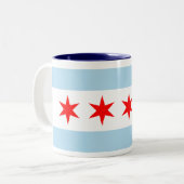 Chicago Flag Tweekleurige Koffiemok (Voorkant links)