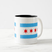 Chicago Flag Tweekleurige Koffiemok (Voorkant rechts)
