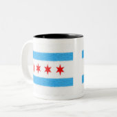 Chicago Flag Tweekleurige Koffiemok (Voorkant links)