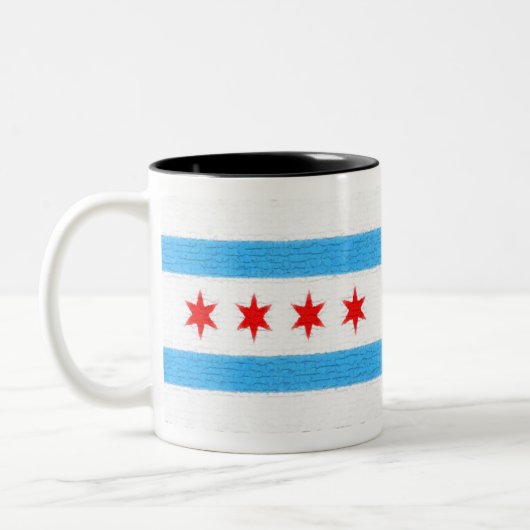Chicago Flag Tweekleurige Koffiemok (Links)