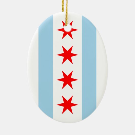 Chicago Flag-versiering Keramisch Ornament (Achterkant)