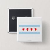 Chicago Flag Vierkante Button 5,1 Cm (Voorkant /achterkant)