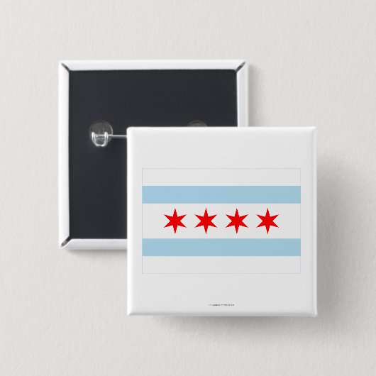 Chicago Flag Vierkante Button 5,1 Cm (Voorkant /achterkant)