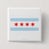 Chicago Flag Vierkante Button 5,1 Cm (Voorkant)