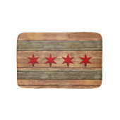 Chicago Flag Wood Carved look Badmat (Voorkant)