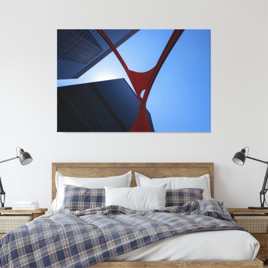 Chicago Flamingo Canvas Afdruk (Insitu (Slaapkamer))