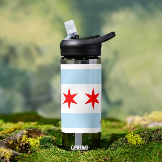 Chicago fles, patriottische Chicago vlag Waterfles (Buiten)