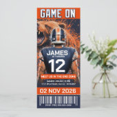 Chicago Football Ticket Birthday Invitation (Staand voorkant)