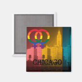 Chicago Gay Lesbian Interest Rainbow Wrigley Bldg Magneet (Voorkant / Achterkant)