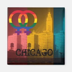 Chicago Gay Lesbian Interest Rainbow Wrigley Bldg Magneet