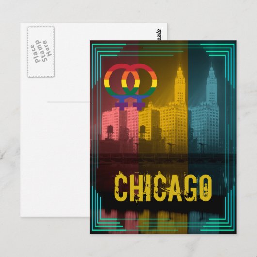Chicago Gay Pride Lesbian 1930's Wrigley Building Briefkaart (Voorkant / Achterkant)