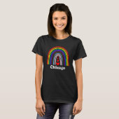 Chicago Gay Pride Progress Pride Rainbow Flag Lgbt T-shirt (Voorkant volledig)