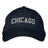 Chicago geborduurd verstelbaar Pet Navy Blue (Voorkant)